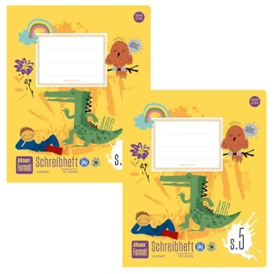 Abbildung von Formati Schreibheft S.5 Quart 20 Blatt liniert, 2 Stück, aufbauende Lineatur für Schreiben in der Grundschule, aus 100% Recyclingpapier