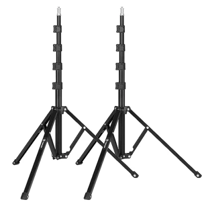 Abbildung von TARION Lichtstativ 180 cm Aluminium Lampenstativ Traglast 8 kg für Studio Outdoor Fotografie Ringlicht Blitzlicht(FL2009x2)