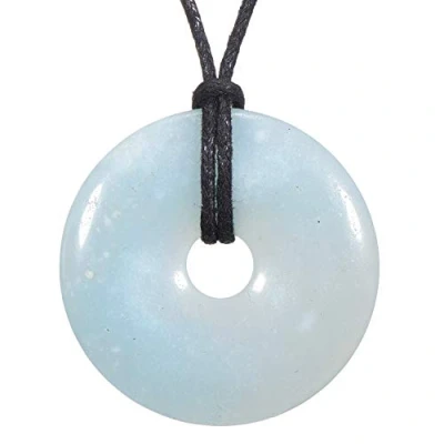 Abbildung von Morella Kette mit Anhänger Halskette 80 cm Donut Stein (1 tlg), Damenkette Edelstein, Chakra, im Samtbeutel