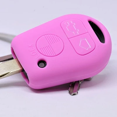 Abbildung von Soft Case Schutz Hülle Auto Schlüssel für BMW E36 E39 E34 E38 3er 5er 7er E32 8er E31 Remote/Farbe: Rosa