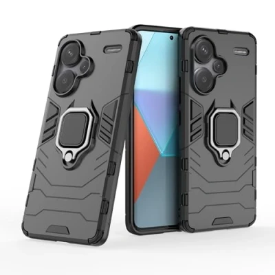 Abbildung von Max Power Digital Hülle für Xiaomi Redmi Note 13 Pro Plus Drehbar Ringhalter Cover Magnet Bumper Handyhülle Case Stoßfest Doppelschichter Schutzhülle Outdoor Shock Absorption Mit Ring (Schwarz)