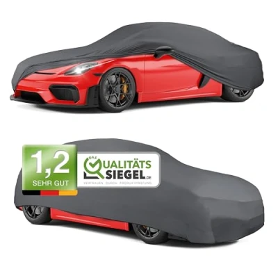 Abbildung von WALSER Premium Abdeckung Auto Indoor Stretch Plus Qualitätssieger Sehr Gut* Autoabdeckung Winter Autogarage Autoplane Abdeckplane Kombi XL anthrazit