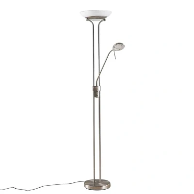 Abbildung von Lindby LED Stehlampe Yveta, nickelfarben, Metall, dimmbar