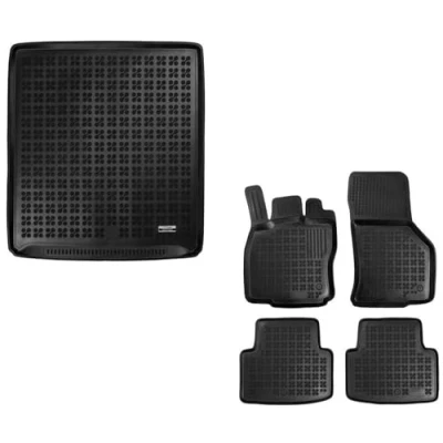 Abbildung von AZUGA Gummi Kofferraumwanne+Gummi Fußmatten mit hohem Rand passend für VW Passat Variant 3G/B8 ab 11/2014 1/2024 AZ12300277