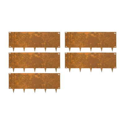 Abbildung von Rasenkante Cortenstahl 40 x 106 cm Bundle 5 Stück