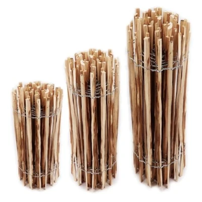Abbildung von 5m Aquagart Staketenzaun 100cm hoch Lattenabstand 4 6cm Gartenzaun Kastanienzaun aus Haselnuss Langlebiger Holzzaun Holz Zaun mit doppelter Drahtumspannung Rollzaun