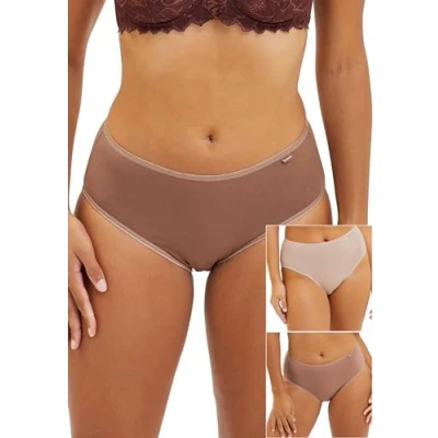 Abbildung von SANS COMPLEXE Damen Simplement Coton Briefs, Braun + Mocha Blush Beige, 46 EU