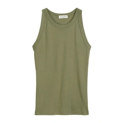 Abbildung von Marc O&#039;Polo Damen Tanktop mit Rundhalsausschnitt Slim Fit, Grün (Forest Moss), L