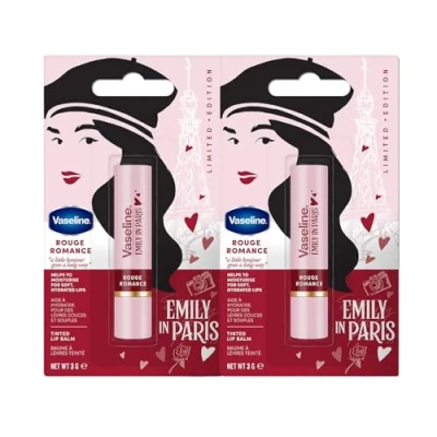 Abbildung von Vaseline x Emily in Paris Rouge Romance Feuchtigkeitsspendender Lippenbalsam Limited Edition (2er Pack Romance)