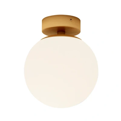 Abbildung von Lucande Deckenlampe Bidolo, messingfarben, Glas, 15 cm, IP44