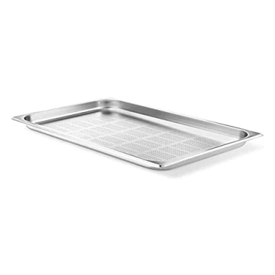 Abbildung von HENDI Gastronormbehälter, Temperaturbeständig von 40 bis 300C, Heissluftöfen Kühl und Tiefkühlschränken Chafing Dishes Bain Marie, perforiert, 2,5L, GN 1/1, 530x325x(H)20mm, Edelstahl 18/10