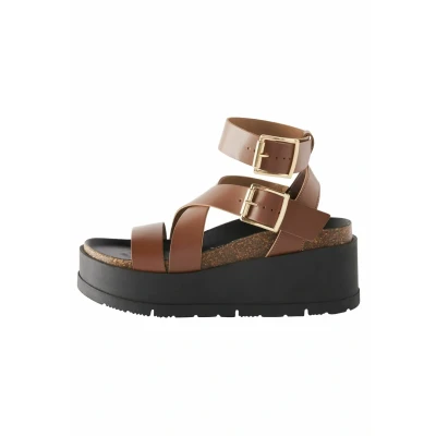 Abbildung von Next Ultra Chunky Regular FIT Plateausandalette, Damen, Größe: 42, Tan brown Schuhe