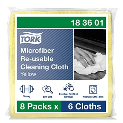 Abbildung von Tork Mikrofaser Reinigungstücher 15x15cm gelb 8 x 6 Tücher