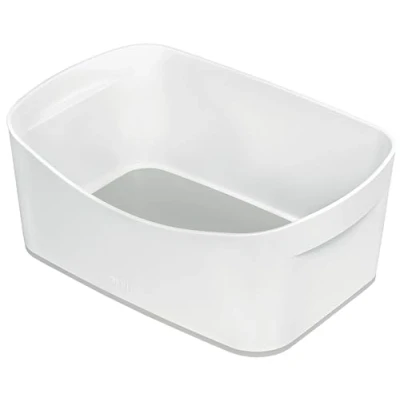 Abbildung von Leitz MyBox Aufbewahrungsschale, matte Oberfläche, wasserdichte Aufbewahrungsbox, BPA frei und lebensmittelecht, weiß/grau, 52571001