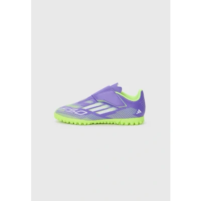 Abbildung von adidas Unisex Kinder F50 Club Hook and Loop Turf Football Boots Kids Fußballschuhe, Purple Rush/FTWR White/Lucid Lemon