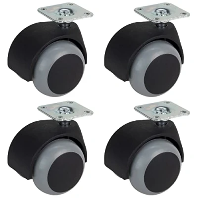 Abbildung von Dörner + Helmer 4er Set Möbel Doppelrollen 50mm mit TPE Rad und Platte, Tragkraft 120 kg/Set