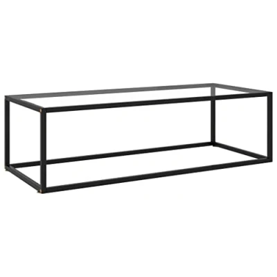 Abbildung von vidaXL Beistelltisch Couchtisch Kaffeetisch Wohnzimmertisch Sofatisch Teetisch Glastisch Tisch Schwarz mit Hartglas 120x50x35cm Stahl