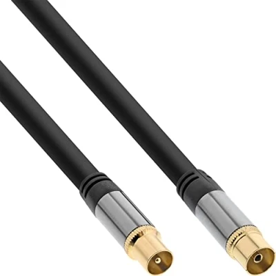 Abbildung von InLine 69203P Premium Antennenkabel, 4x geschirmt, &gt;110dB, schwarz, 3m