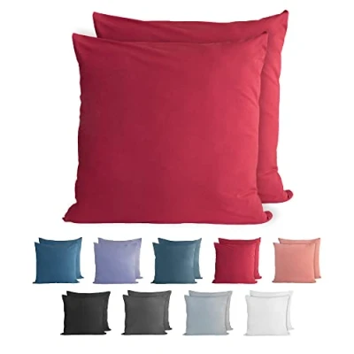Abbildung von Kissenbezug 100% Baumwolle, 150 g/m², Komfortec (2 Stück), 40 x cm, Kissenhülle, Superweicher Premium Jersey Kopfkissenbezug