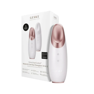 Abbildung von GESKE SmartAppGuided™ Warm &amp; Cool Eye Energizer 6 in 1 Augenmassagegerät Massagegerät gegen Augenringe Tränensäcke und Schlupflider entfernen Elektrische Augenmassage