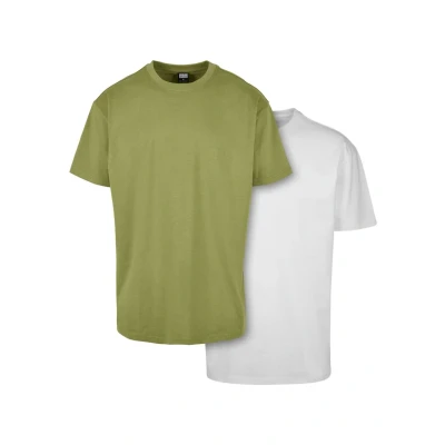 Abbildung von Urban Classics Heavy 2PACK Tshirt basic, Herren, Größe: Medium, Newolive white