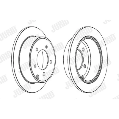 Abbildung von JURID 562857JC Bremsscheibe 262 10 5 114,3 voll beschichtet ohne Schrauben JEEP: Compass, Patriot, DODGE: Caliber, Avenger Limousine