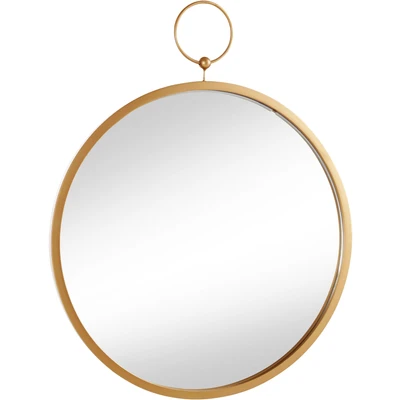 Abbildung von Leonique Dekospiegel, Wandspiegel, rund, Ø 61 cm, Rahmen aus Metall, goldfarben