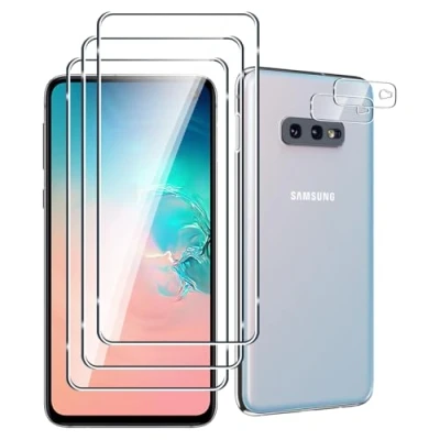 Abbildung von Fyqzio [3+2 Stück Gehärtetes Glas Schutzfolie kompatibel mit Samsung Galaxy S10e und Kamera,Keine Blasen,9H Härte,Anti Scratch,HD Displayschutz fur