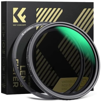 Abbildung von K&amp;F Concept ND Filter 55mm Magnetischer Variabler Graufilter ND2 32 (1 5 Stop) Neutral mit Objektivadapter,Nano Xcel Serie