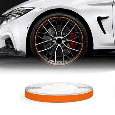 Abbildung von 4R Quattroerre.it 10304 Reflektierende Dekorstreifen für Felgen, Wheel Trim Stripes Orange, 5 mm x 6 mt