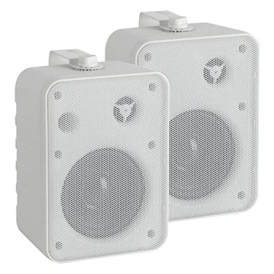 Abbildung von McGrey One Control WH MKIII Lautsprecher Paar Kompakt Boxen für Installation, Studio oder HiFi Anwendung 10 Watt RMS 4&quot; Woofer, 0,5&quot; Hochtöner Inkl. Montagebügel zur Wandbefestigung Weiß