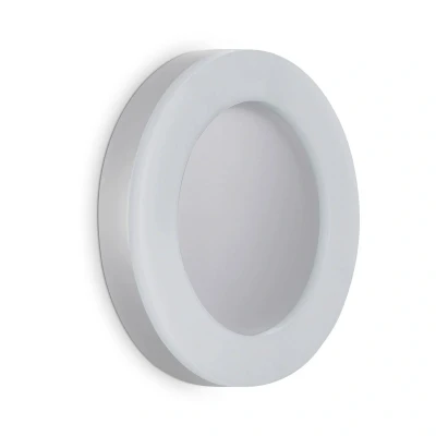 Abbildung von Telefunken Runde LED Außenlampe IP44, Wandleuchte Außen, 24W, 2600 Lumen, 4000K Neutralweiß, Silberfarbig, 320x50 mm (DxH)