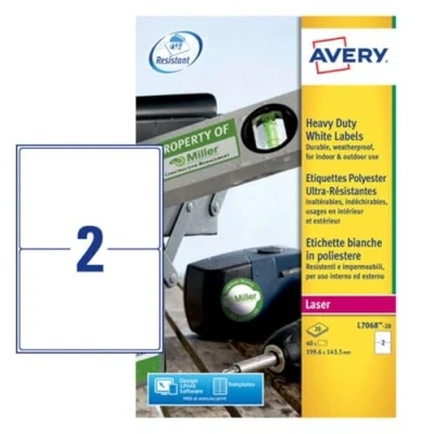 Abbildung von Avery Strapazierfähige Etiketten für Laserdrucker