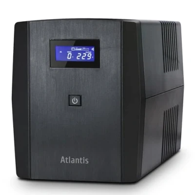 Abbildung von Atlantis OnePower S2001, USV Line Interactive 2000VA/1200W, AVR, PseudoSinuswelle, 4 IEC Steckdosen + 1 Schuko Steckdose, 2 Akkus 12V 10Ah, Upsilon 2000 Softwarelizenz inklusive