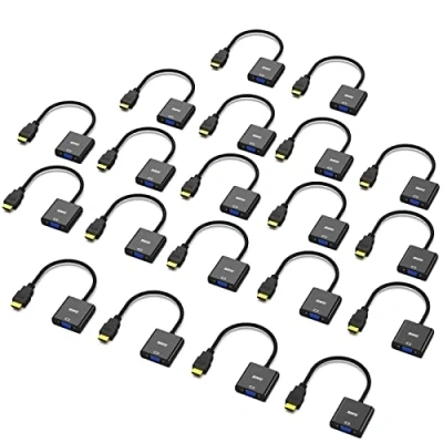 Abbildung von BENFEI HDMI zu VGA 20 Stück, Unidirektional Computer Monitor Adapter (Stecker auf Buchse) für Desktop Laptop PC Projektor HDTV Chromebook Raspberry Pi Roku Xbox und mehr