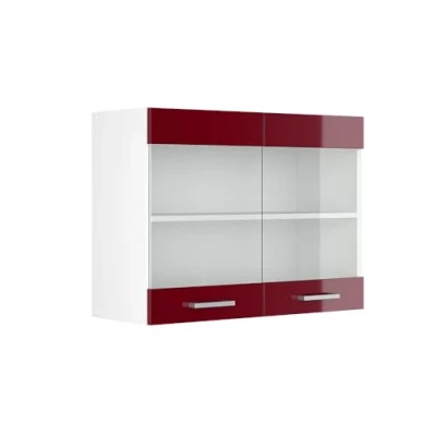 Abbildung von Vicco Glashängeschrank R Line, Bordeaux Hochglanz/Weiß, 80 cm