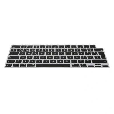 Abbildung von kwmobile Silikon Tastaturschutz QWERTY (Spanien) kompatibel mit Apple MacBook Pro 14&quot; (2023) A2779 in Schwarz