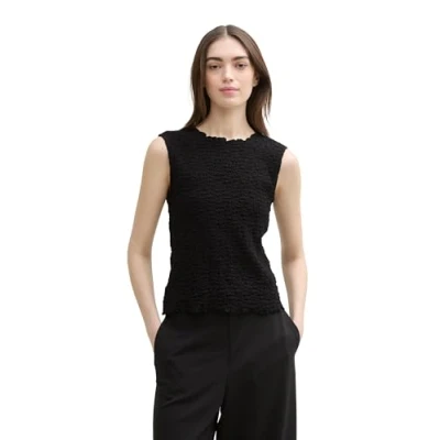 Abbildung von TOM TAILOR Denim Damen 1046571 Top, 14482 Deep Black, L