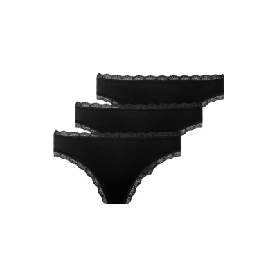 Abbildung von Snocks 3 PACK MIT Spitze String, Damen, Größe: XL, Schwarz