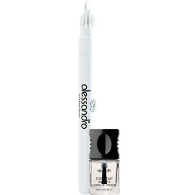 Abbildung von alessandro Effektlack French Liner Set weiß, 1er Pack (3,2 ml + 5 ml)