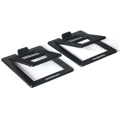 Abbildung von VKheroKV Mukjipa C 1 Desktop Lautsprecher Ständer für kleine Lautsprecher, geneigte Tischplatte Stahl Computer (Paar), L15.2 x W11.4 H3.8 Zentimeter (Schwarz)