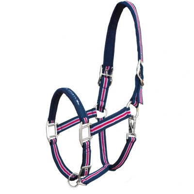 Abbildung von Schockemöhle Halfter Memphis Nylon Navy/Rot/Stripe Pony