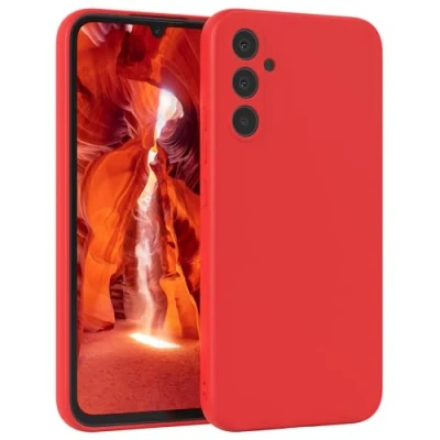 Abbildung von EAZY Case Silikonhülle für Samsung Galaxy A34 Hülle Silikon Rot weich stoßfeste Handyhülle Schutzhülle mit Kameraschutz Dünn Premium Schutz Cover TPU Phone Bumper in