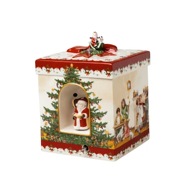 Abbildung von Villeroy &amp; Boch Dekofigur Christmas Toys Geschenkpaket groß rund: Santa bringt Geschenke