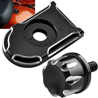 Abbildung von KATUR Schwarze Billet Aluminium Rändelsitzschraube für Harley Sportster Dyna Touring 19962016
