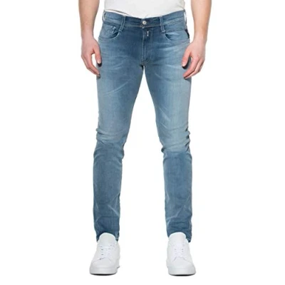Abbildung von Replay Herren Jeans Anbass Slim Fit Hyperflex mit Stretch, Medium Blue 009 1 (Blau), 27W / 32L