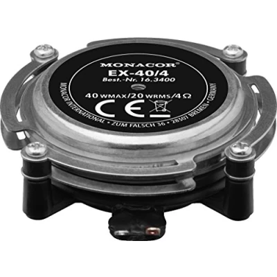 Abbildung von MONACOR 163400 EX 40/4 Koerperschall Lautsprecher 40W 4â„ Metall, Schwarz 1St, 20 W