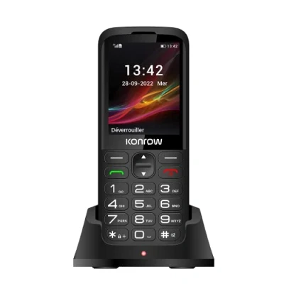 Abbildung von Konrow Senior 280 Große Tasten Sehr einfach zu bedienen 2,8&#039;&#039; Display Optimale Lesbarkeit Dual SIM Ladestation SOS Taste Kamera und Bluetooth 32MB RAM Schwarz