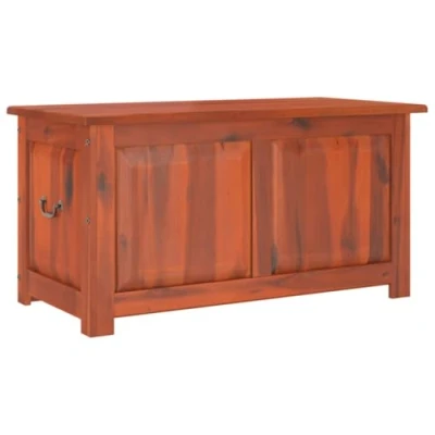 Abbildung von vidaXL Truhe, Aufbewahrungsbox mit Deckel, Holzkiste Schatztruhe viel Stauraum, Sitzbank Auflagenbox Truhenbank, Braun Massivholz Akazie