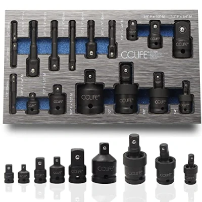 Abbildung von CCLIFE Steckschlüssel Kraft Stecknuss Adapter Nuss Bit für Schlagschrauber 1/4 3/8 1/2 3/4